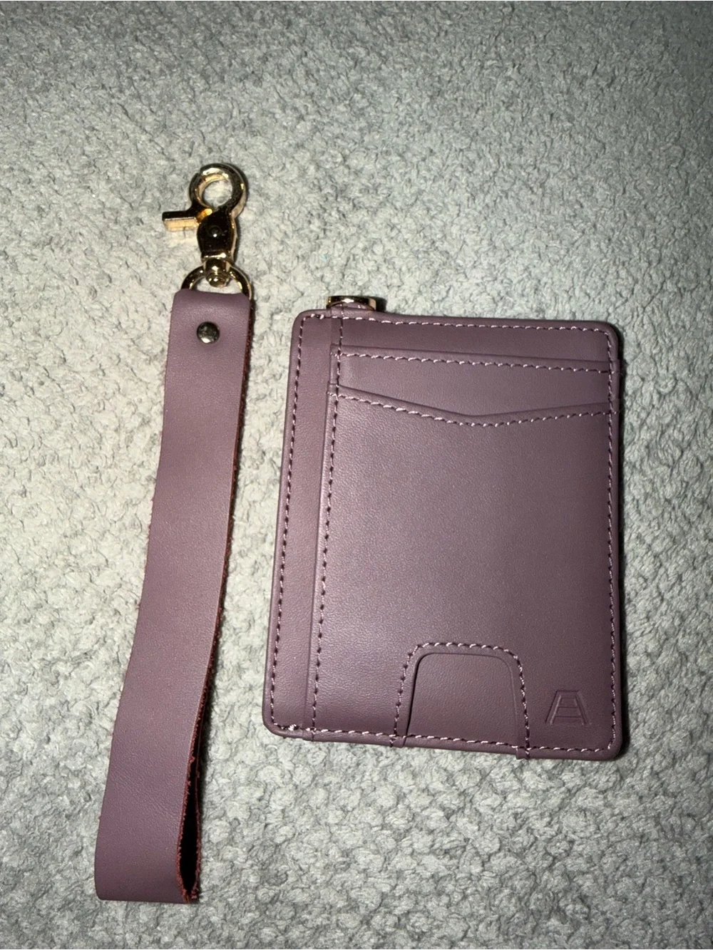 Andar Denner Plum Leather Card Holder Wristlet